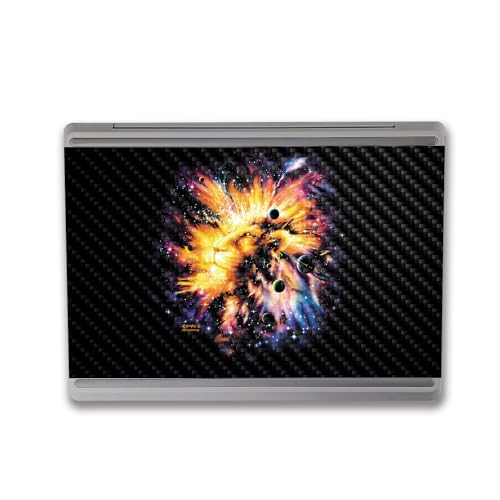 Image of MightySkins Carbon Fiber Skin Compatible with Microsoft Surface Laptop Go 3 (2023) Full Wrap Kit - Leo Galaxy | Protective, Durable Textured Carbon Fiber Finish | Made in The USA