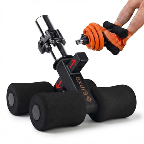 Exura Tib Bar Adjustable Tibialis Trainer for ATG & Knees Over Toes, Fits 1” and 2” Plates, Tibialis Bar for Shin, Ankle & Lower Leg Strength, Calf Raise & Leg Extension Workouts