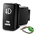 MNJ Motor White FOG LIGHTS Symbol Push Switch with Wiring Kit for Toyota (Surface Size 1.54 x 0.83 inches)