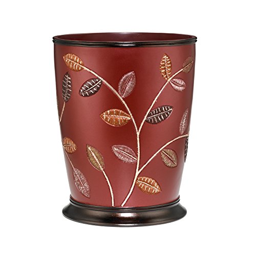 Popular Bath Aubury Collection Wastebasket, Burgundy – Stylish & Durable, Modern Bathroom Trash Can, Easy to Clean, Fade-Resistant, Elegant Home Decor