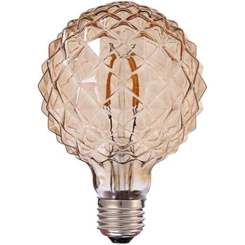 Vintage LED Edison Bulb G30 4W Dimmable LED Filament Bulb Globe Pineapple Shaped Light Bulb 2300K Warm White E26 400LM Equivalent 40W Incandescent (Amber)