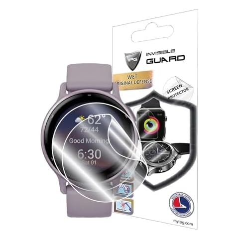 IPG for Garmin VivoActive 5 GPS Smartwatch Hydrogel Screen Protector (2 Units) Invisible HD Clear Film Anti Scratch Guard-Smooth/Self-Healing/Bubble for ViAc5 Cover