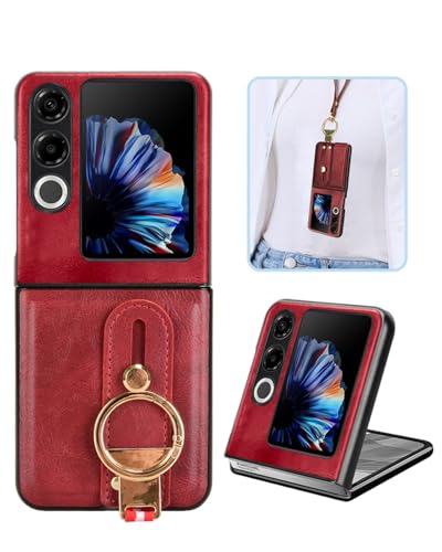 Nubia flip 2 �p �P�[�X YAJOJO ���ƃL�b�N�X�^���h�@�\ ���|�� �X�g���b�v�t�� �ϏՌ� �����Y�ی� ���烌�U�[�[ + TPU�P�[�X �v�̎��� ��ʃ����Y�ی� �����h�~ �g�уJ�o�[ �w��h�~ Nubia flip 2 �Ή� (���b�h)