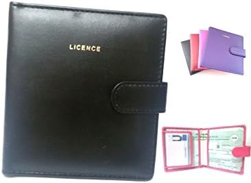 AKSHIDE Looped Leather Driving Licence Holder/Driving Licence Cover/Wallet/Protector (Black) H (Pink)