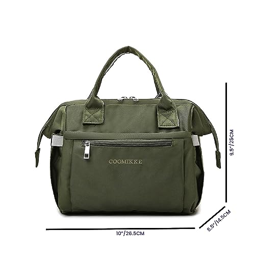 Image of Winnies Diaper Bag Mummy Tote for Baby Care | Multifunction Travel Nappy Tote with Zipper Closure | Large Capacity Hand-Carry Mother Bags for Newborn Essentials & Hospital Use (Green)