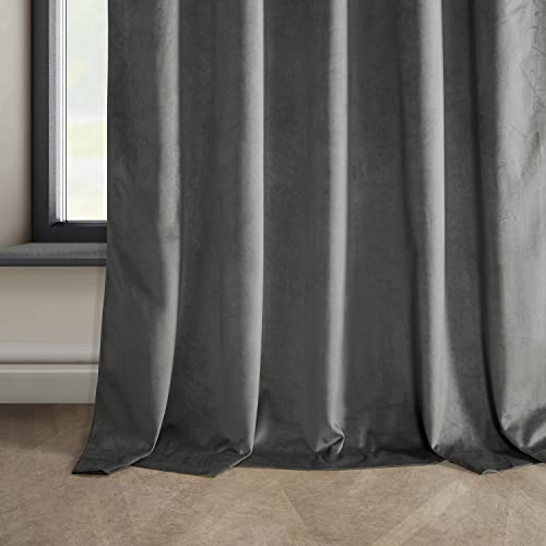 Hpd Half Price Drapes Vpyc-161213-84 Plush Velvet Curtain (1 Panel), 50 X 84, Destiny Grey #TOP6
