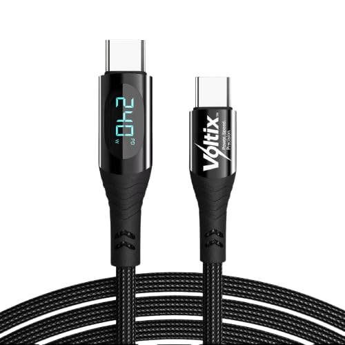 VOLTIX USB-C Power Cable with Smart Display, 240W, 2 Metres