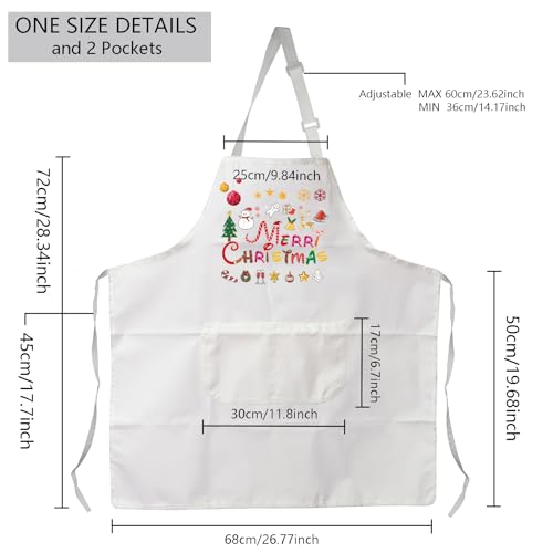 Aventais de Feliz Natal para mulheres e homens, avental de cozinha de Natal com bolsos, presente de