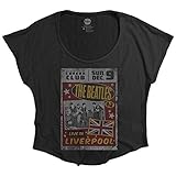 Medium Unknown Damen-T-Shirt The Beatles Live in England, kurzärmelig Gr. M, Schwarz (Schwarz Schwarz)