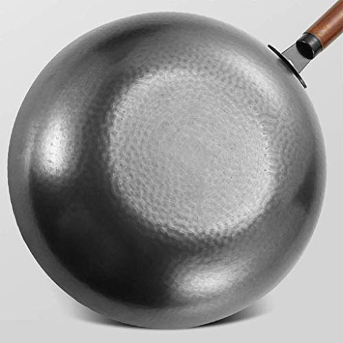 Wok de hierro fundido con mango de madera y tapa miniatura 6