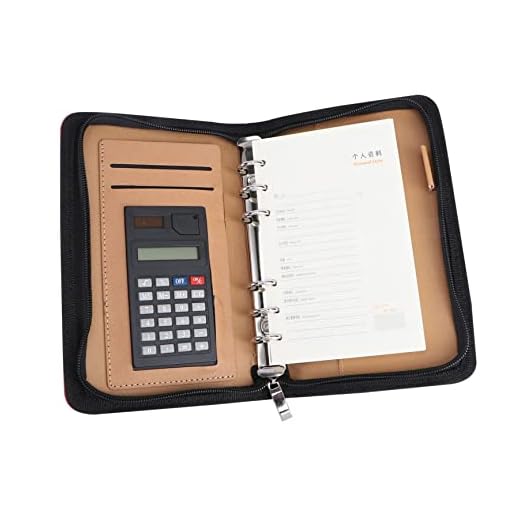 MAGICLULU Cuaderno Con Calculadora Gestor De Agenda De Viajes The Notebook Cuaderno De Piel Sintética Computadora Portátil Portafolio De Negocios Portafolios De Cuero Multifunción Maletín A6