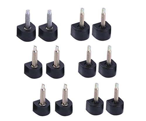 6 Pairs Durable Heel Tips Replacement High Heel Caps Protectors Shoe Repair Tip Taps Shoes Dowels U-Shape Black (Thick Pins-3mm, 8mm)