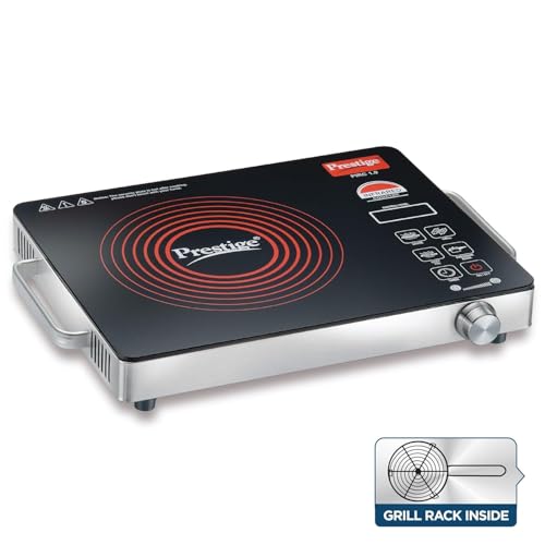 Image of PIRC 1.0 2200 Watts Infrared Cooktop | Preset Indian Menu Options & Timer | Compatible With Any Metal Cookware With Flat Bottom | Easy to clean | Portable | Black