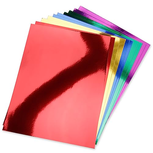 60 Pack Metallic Paper Sheets 5 Color Foil Mirror CardStock Shimmering Paper 250gsm/92lb For Decorative, Weddings & Birthdays Invitations, Circut Crafts, Cardmaking & Paper Crafts Size 8.5