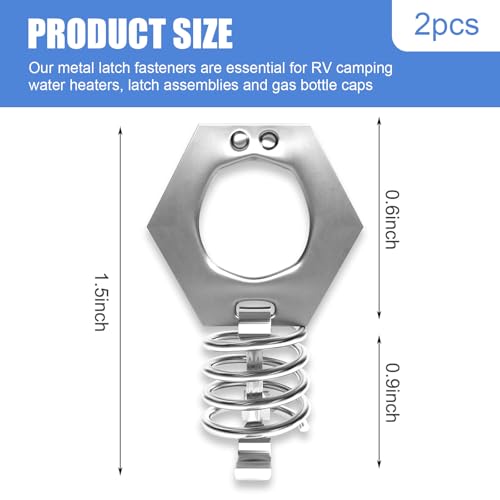 Image of 2 PCS RV Water Heater Latch Cam Lock, Stainless Steel Camper Water Heater Fastener, RV Water Heater Door Latch Assembly Replacement Parts, Universal for Rvs Camper (Silver)