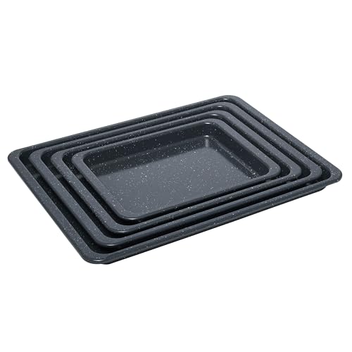 ProCook Granite Non-Stick Baking Tray Set (4 Piece) Heavy Gauge Carbon Steel, Dishwasher Safe, 10 Year Guarantee