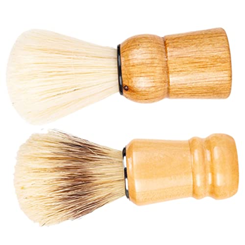 BESTYASH 2pcs Handle Shaving Brush for Men Durable Beard Brush for Home and Salon Use Professional Maker Comfortable Shave Accessories present for Father Day