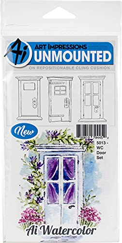 Art Impressions Watercolor Cling Rubber Stamps Door, Multicolor
