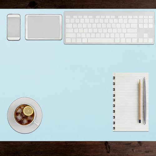 Tapis buvard de bureau décoratif bleu grand tapis ordinateur 120x120