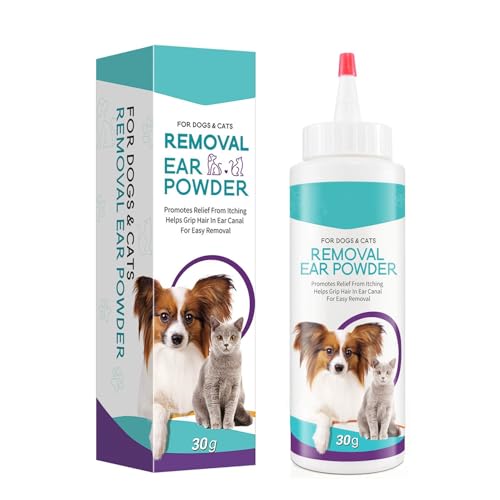 Dog Ear Cleaner, Dog Ear Hair Removal Powder, Dog Ear Infectionn Treatments Powder, Ear Wash For Dogs & Cats, Effectively Removes Debris, Waxy, Buildup And Ear Odor, Soothes Itchy & Inflameds Ears