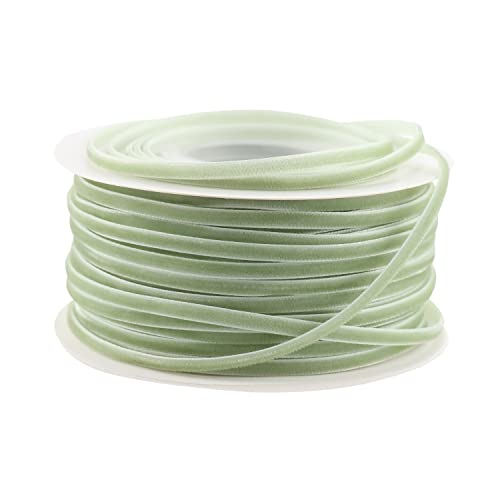 Mayreel 1/8 Inch Velvet Ribbon Thin Sage Green Velvet Ribbon Vintage Velvet Ribbon Narrow Ribbon For Wedding Invitations, Gift Wrapping, And Party Favour Boxes, 50 Yards Long #TOP2