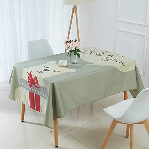 Mantel de Navidad para pañales, rectangular, alce, muñeco de nieve, árbol de decoración, decoración de mesa, mantel A2, 150 x 210 cm