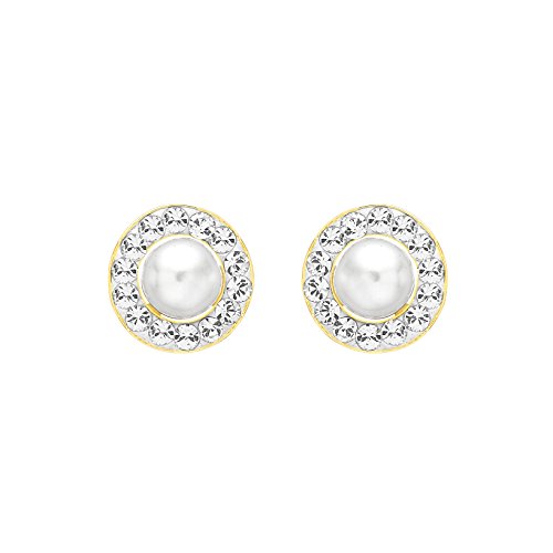 Boucles d'oreilles or jaune 9 cts et zirconium à porter du bureau aux grandes soirées