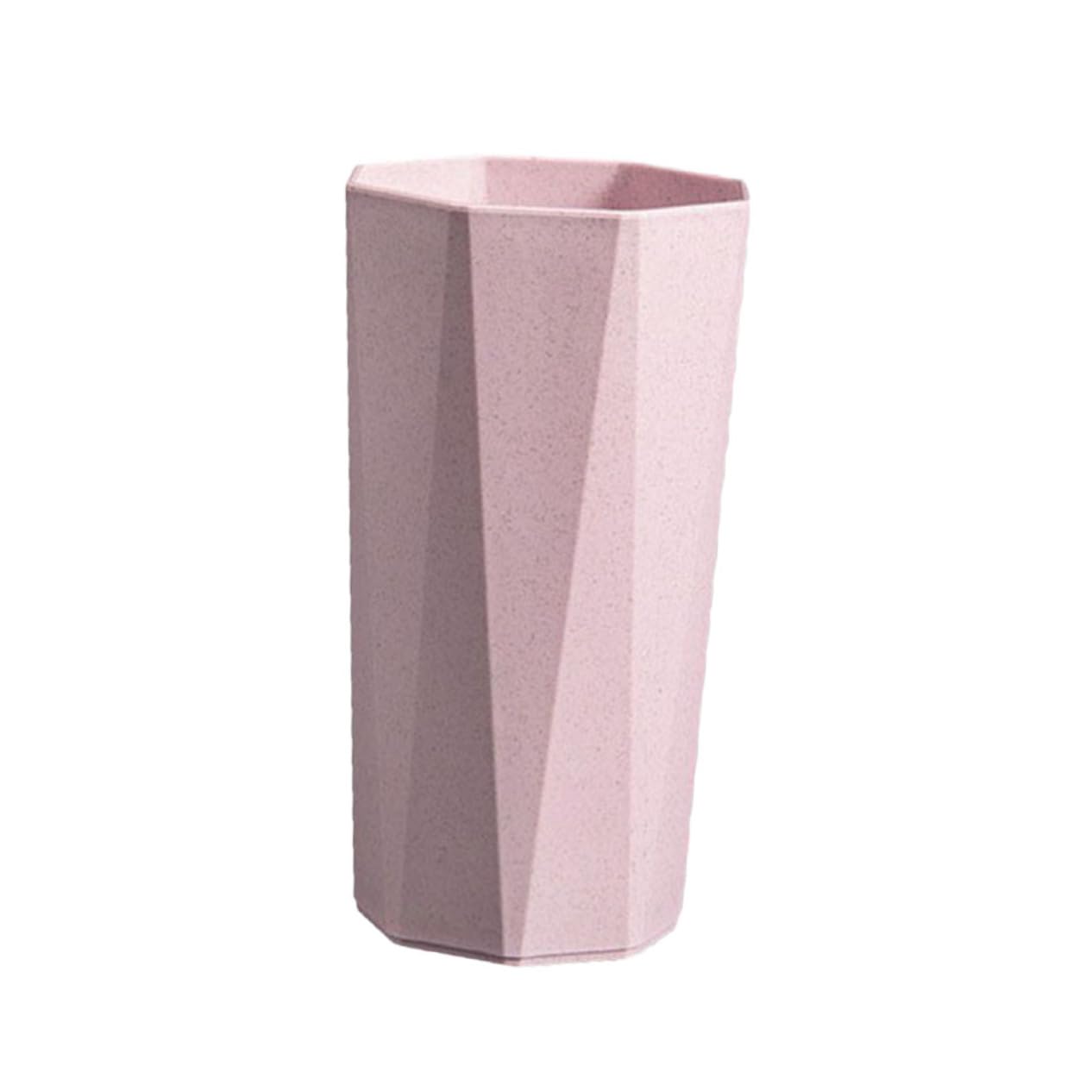 WOONEKY Creative Octagon Wheat Straw Cups for Water Tea Coffee Nordic Pink Stylish Drinkware Non-Porous Chic Design for Home Office Use