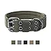 OneTigris Military Adjustable Dog Collar with Metal D Ring & Buckle 2 Sizes (Ranger Green, M)