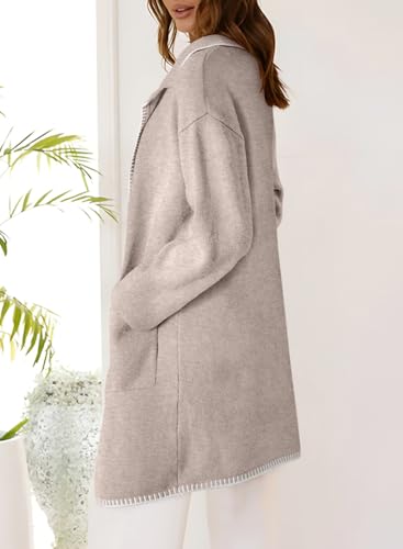 Dokotoo Womens Casual Long Cardigan Sweaters 2025 Winter Coats Fall Jacket Knit Coatigan Outwear with Pockets3