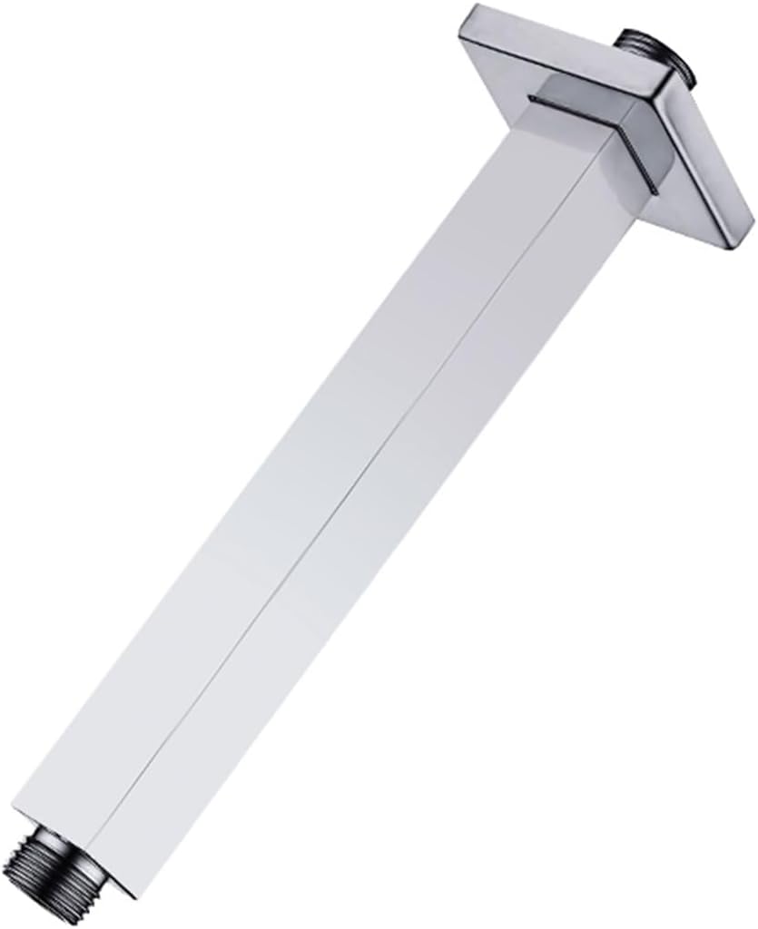 Ceiling Wall Mounted Overhead Chrome Shower Arm Set Head Shower Holder Square Round Stainless Steel(SA0004CP-86)