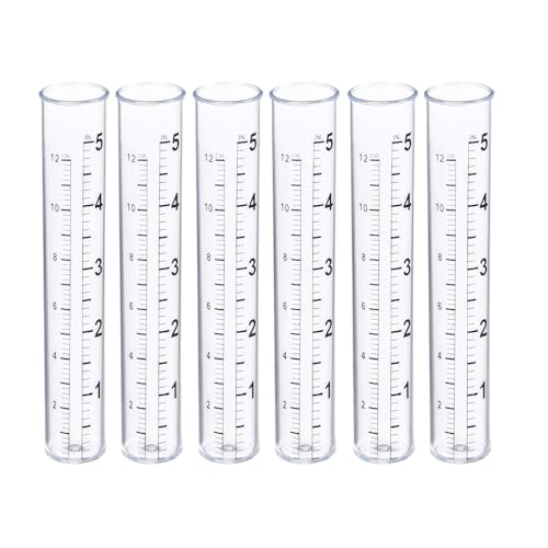 erioctry 6Pcs 5 Inch Rain Gauge Replacement Tubes, Plastic for Yard