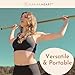 Natural Bamboo Yoga Stick (5ft): Stretching Stick with White Sturdy Rubber Ends - Versatile Exercise Stick for Yoga, Stretching & Posture with Unlimited Access to Video Exercises