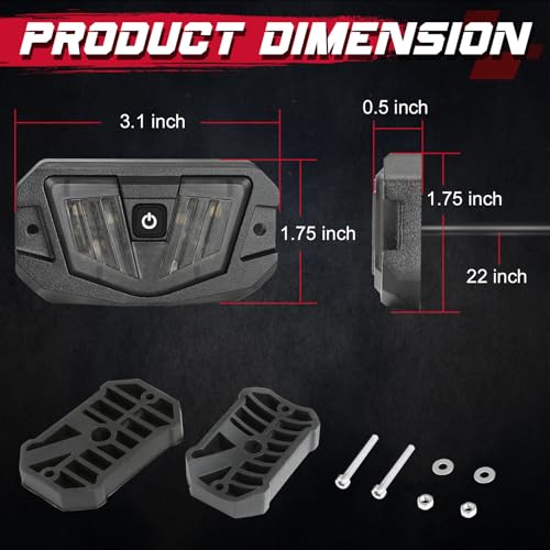 OFFROADTOWN UTV Dome Light Universal Roll Bar Mount 12V LED Dome Light Utility Hunting Lights Trunk Lighting UTV Interior Lights for UTV ATV Truck RZR SXS Honda Polaris Kawasaki - White/Green