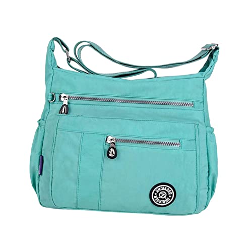 Sac nylon léger grande capacité vert avec compartiments internes et fermeture zippée - 6
