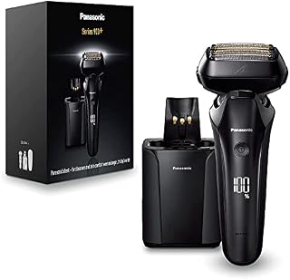 Panasonic Series 900+ golarka Premium ES-LS9A, 6-krotna głowica tnąca z silnikiem liniowym, ze stacją czyszczącą i ładującą, czarna, matowa czerń