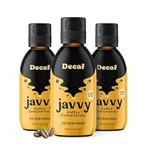 Javvy Cold Brew Coffee Concentrate Instant Coffee, Smooth Arabica Iced Coffee & Espresso Concentrate, 35 Servings, Decaf, 3 Pack