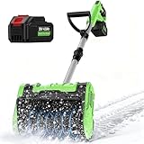 Cordless Snow Shovel, 900W 20V 4Ah Battery Electric Snow Thrower Cordless Snow Blower 300lb/min Snow Removal, 17FT Throw Distance, 12lb Lightweight for Driveway/Steps/Patio/Sidewalk