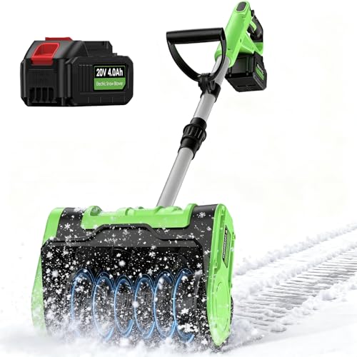 Cordless Snow Shovel, 900W 20V 4Ah Battery Electric Snow Thrower
