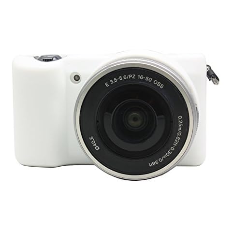 A5100 Camera Case, Flexible Camera Silicone Cover Protective Skin Shell for Sony Alpha A5000 A5100 Digital Camera, White Cover