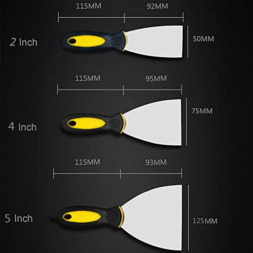 Putty Knife Set 3Pack, Putty Knife 2 Inch 3 Inch 5 Inch Drywall Taping
