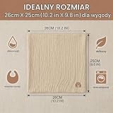 URYVAIW 5 sztuk placów muślinu dla niemowląt, 22 × 23 cm, 100% bawełna, miękkie ściereczki do ślinu, oddychające i chłonne wodę, idealne do karmienia, wycierania i mycia dla noworodków (A)