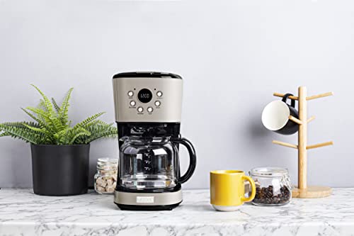 Haden 75028 Heritage Innovative 12 Cup Capacity Programmable Vintage Retro Home Countertop Coffee Maker Machine With Glass Carafe (12 Cup, Putty) #TOP6