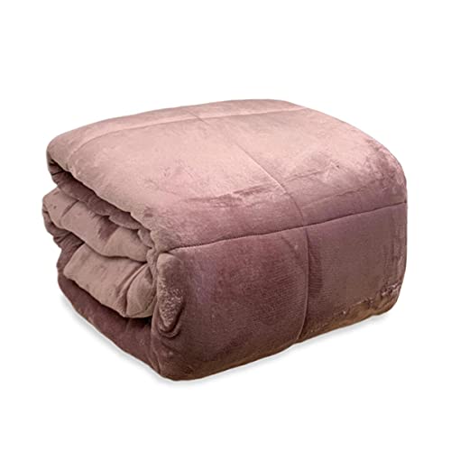 Russo Tessuti Trapunta Piumone Trentino Singolo Matrimoniale Morbido Vellutato Cinigliato -Rosa Cipolla-Singolo