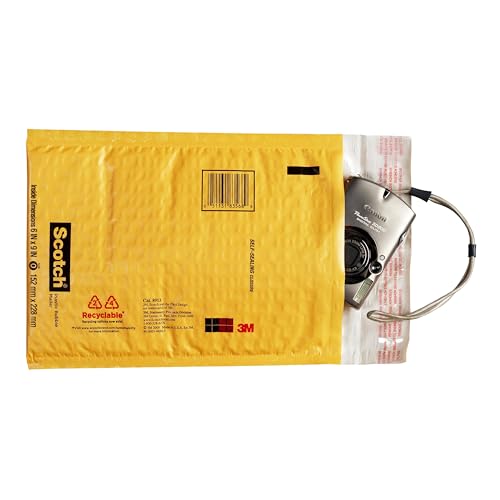 Scotch Plastic Bubble Mailer, 10.5 in x 15.25 in, Size 5, Yellow, 4-Pack - image 4