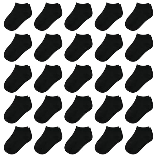 LAETBBE 25 Pairs Toddler Socks Boys Socks Kids Ankle Sock Low Cut Sock for Boys Girls 4-7 Years