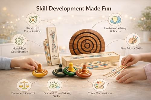 Image of Mikado - Wooden 31 Pickup Stick - Family Indoor & Outdoor Game - Hand Made Toy for Kids - Pack of One Pcs (Combo-3)