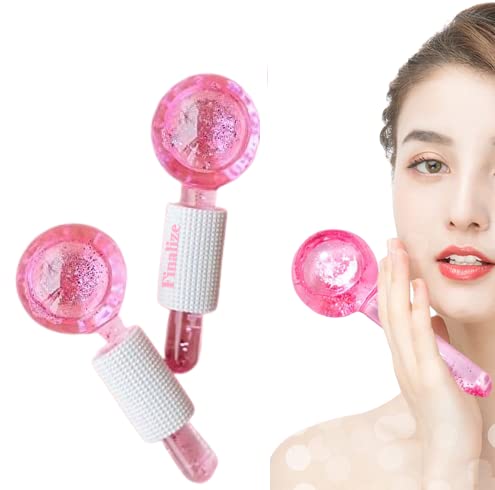 Facial Ice Globe, Smart Cool Face Roller Neck Massager Ball, Facial Massage Tools for Neck Eye Circle Reduce Puffiness Anti Ageing Wrinkles Soothing Firming Skin 2Pcs (PINK)-image-16