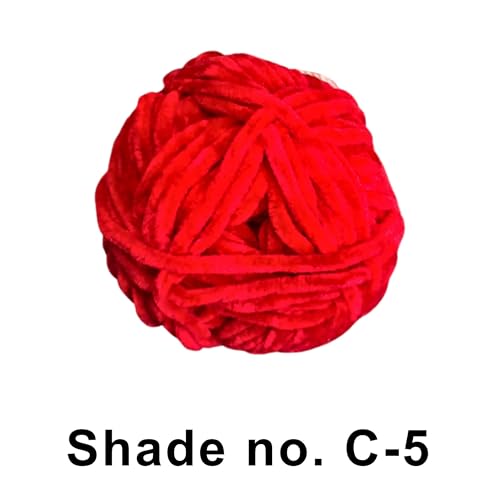 Image of VCR Tomato Red Caramel Yarn, 100 Grams Hank, 115 Meters Length, Premium Polyester Ball for Crochet and Knitting, Soft Crosia Threads, Pack of 1 Yarn, Suitable for DIY Crafts