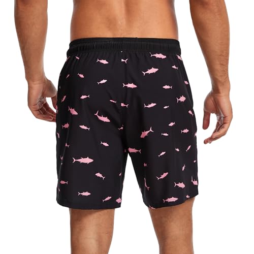 Ultrafun Mens Swim Trunks with Compression Liner 7 Inch Inseam Quick Dry 2 in 1 Swimming Board Shorts Swimsuit for Men3